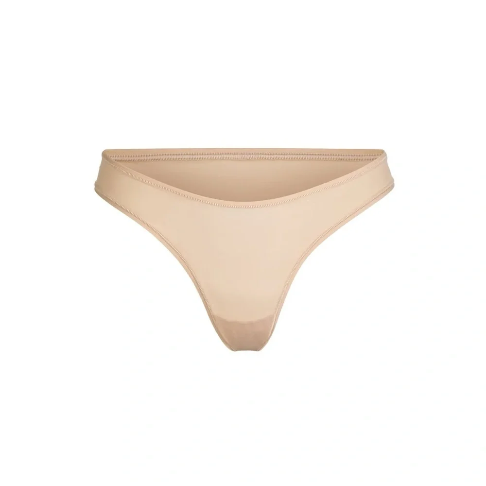 SKIMS DIPPED FRONT THONG IN COLOR CLAY SZ M